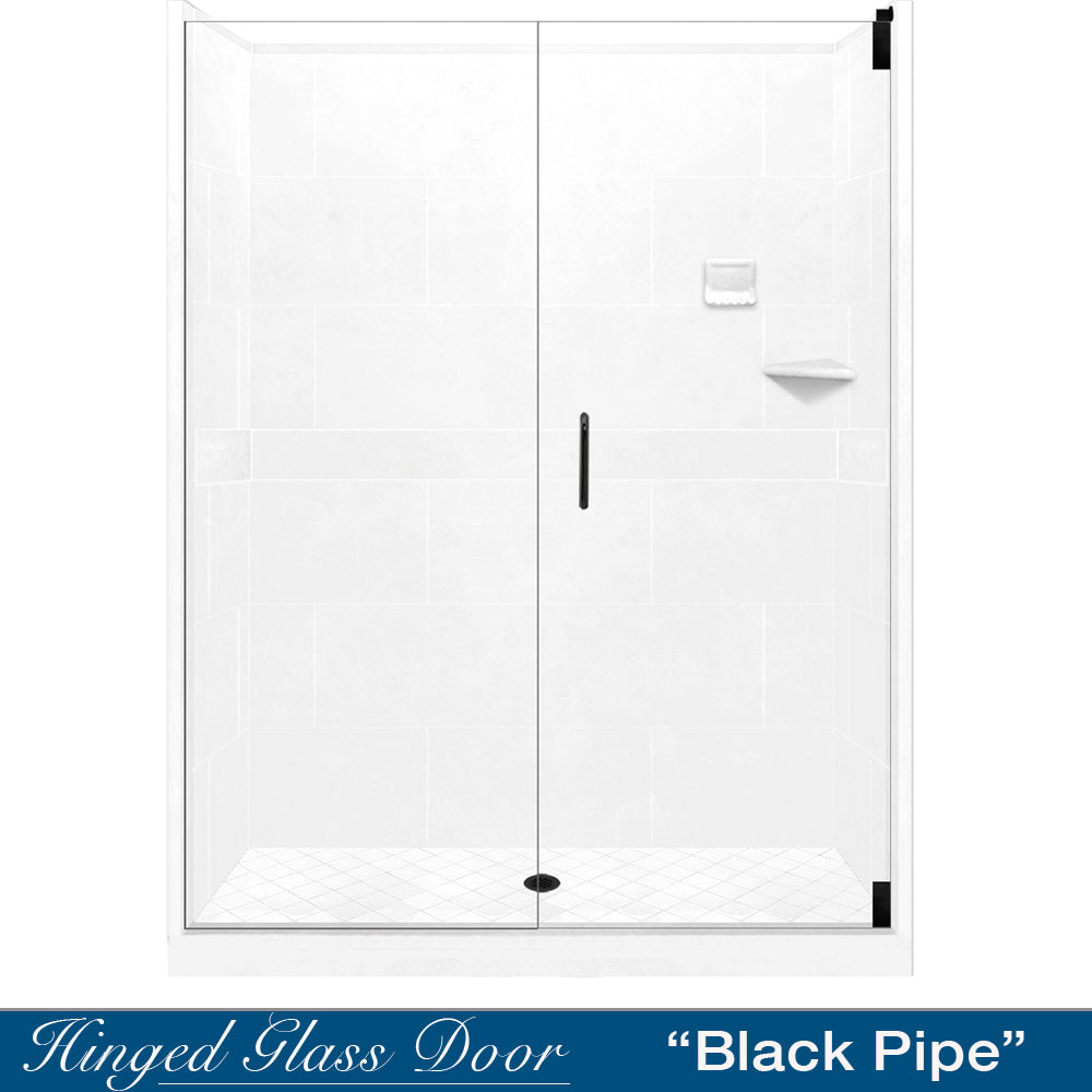 Diamond Solid Natural Buff 60" Alcove Shower Kit  testing shower - American Bath Factory