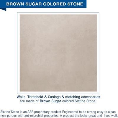 Corner Brown SUgar Sistine Stone & Tuscany Mosaic Accent Shower Remodel Kit