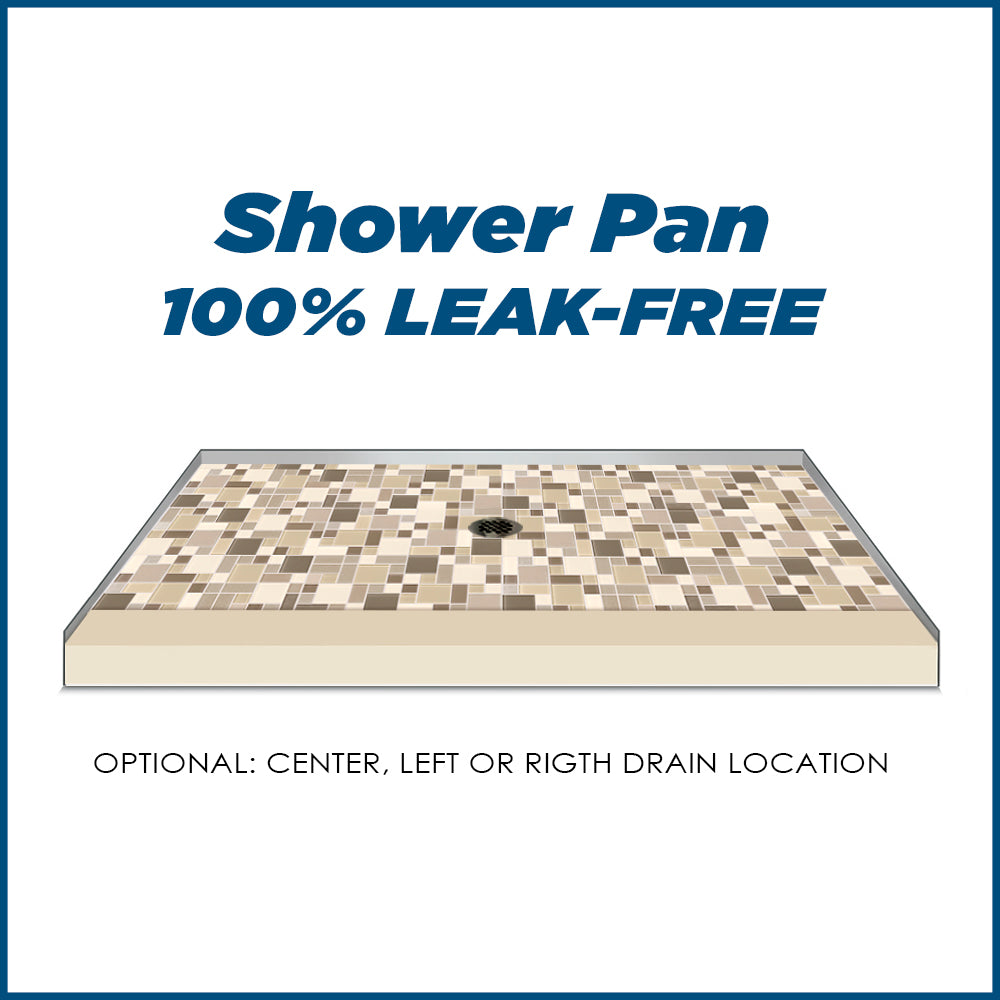 Freedom Standard Tuscany Mosaic Desert Sand 60" Alcove Shower Kit  testing shower - American Bath Factory