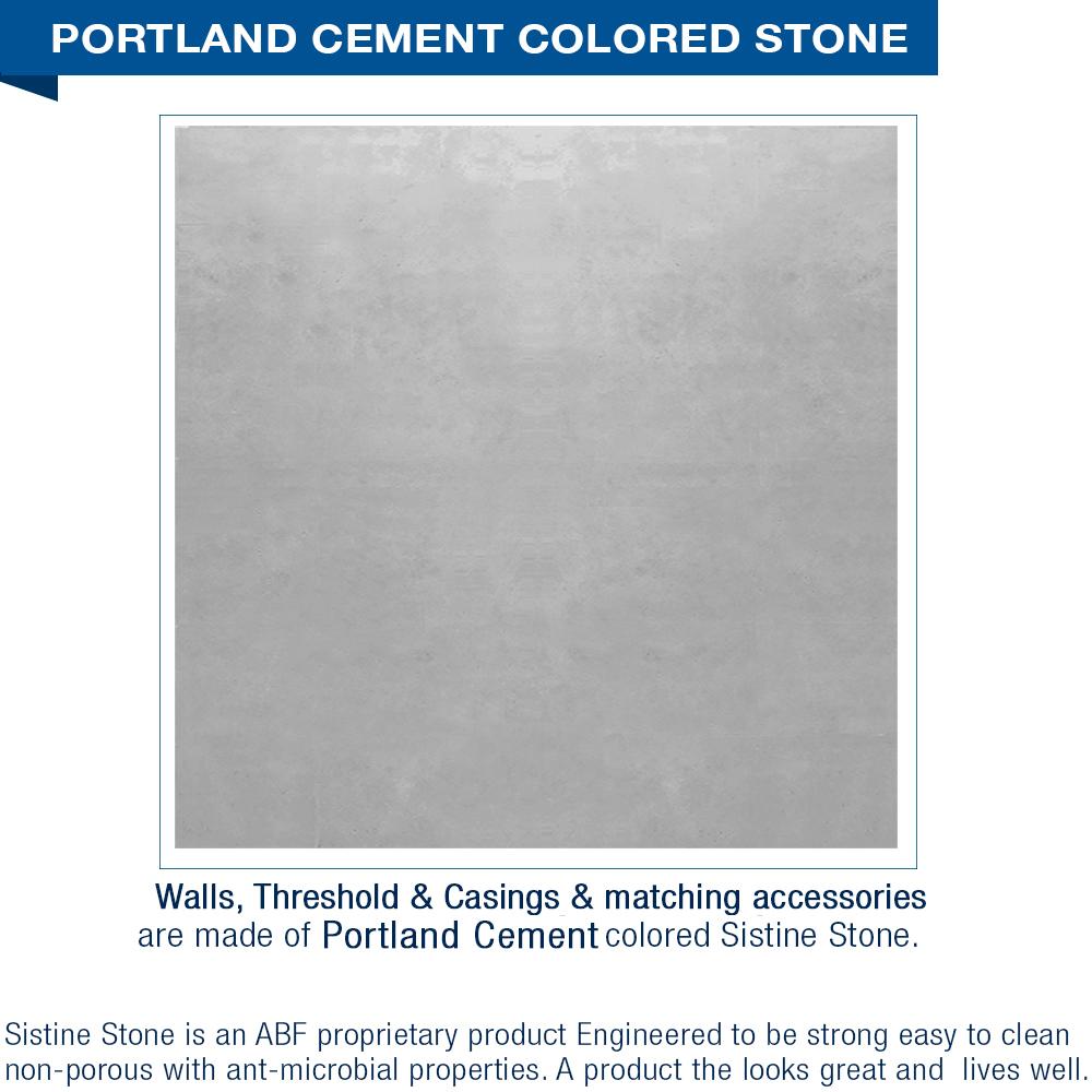 Corner Portland Cement Sistine Stone & Newport Mosaic Accent Shower Remodel Kit