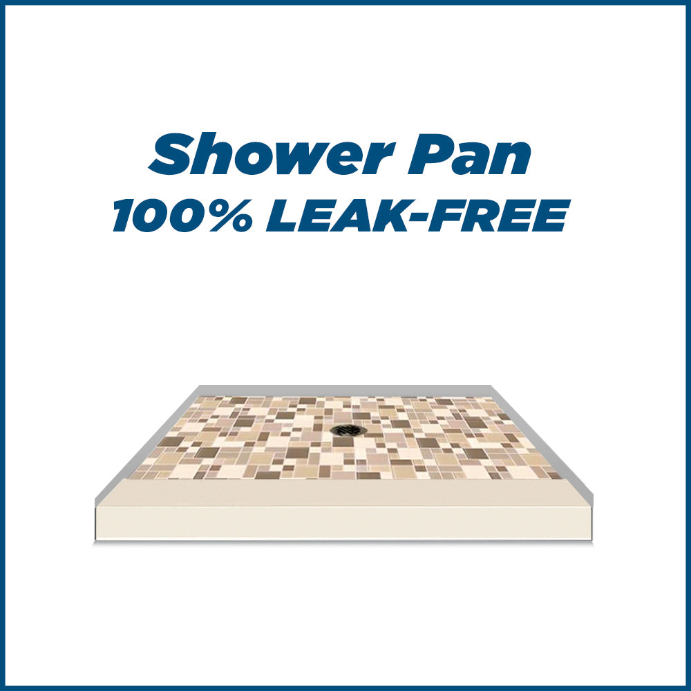 Alcove Desert Sand Sistine Stone & Tuscany Mosaic Accent Shower Remodel Kit