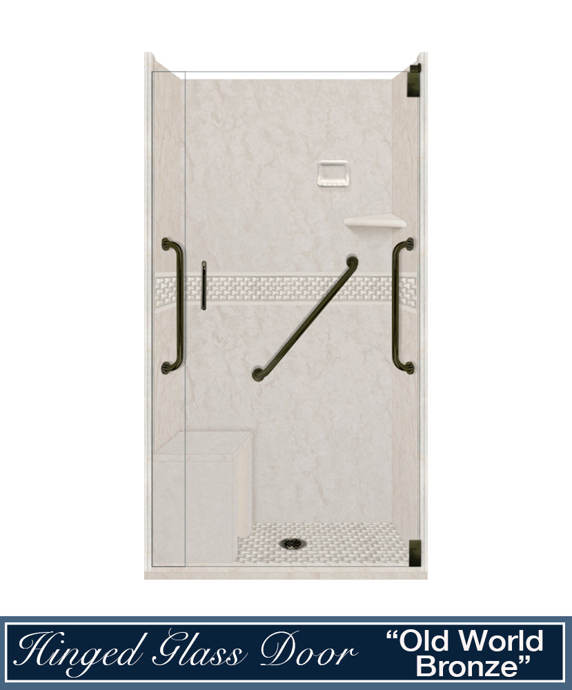 Freedom Rafe Marble Jewel Alcove Shower Enclosure Kit