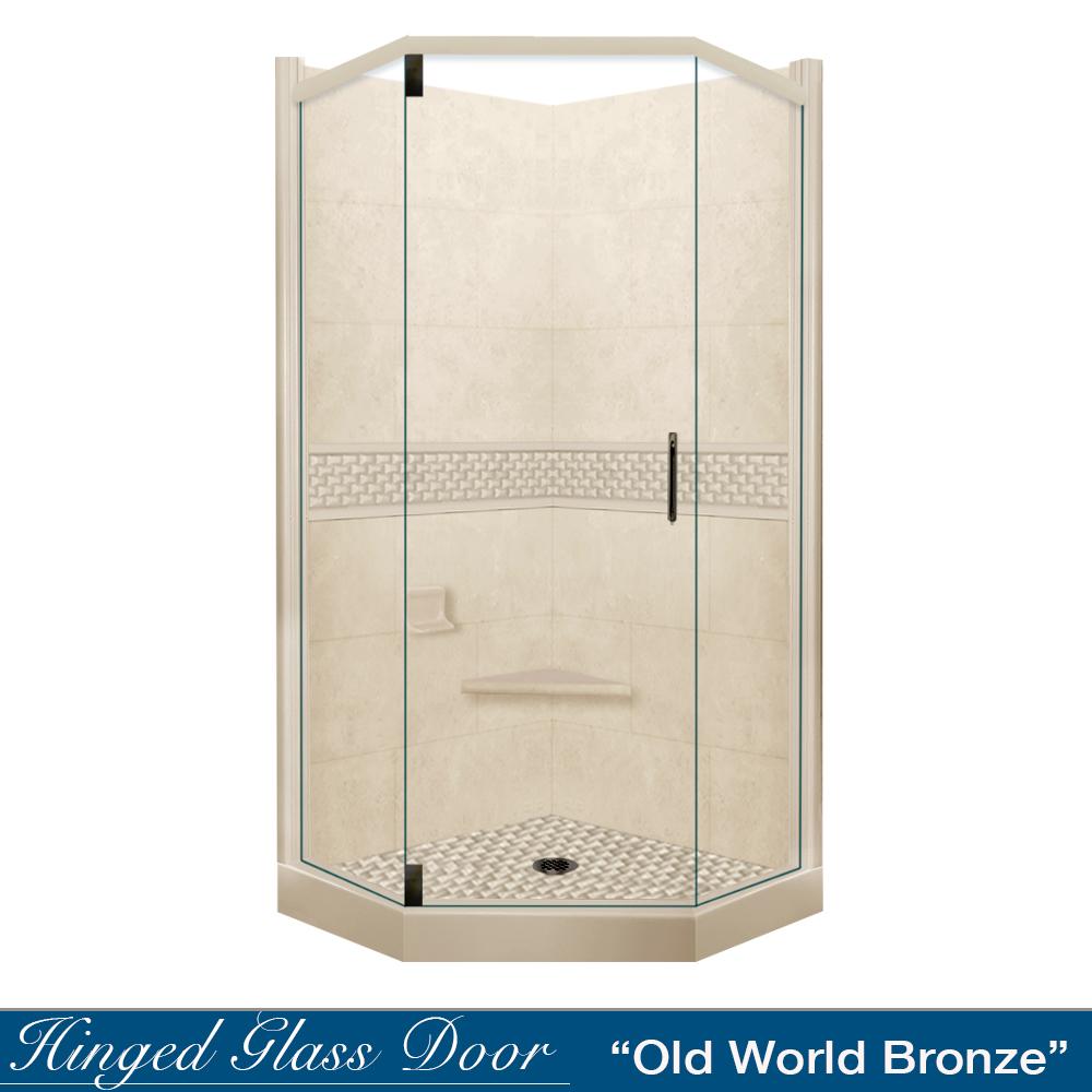 Neo-Angle Desert Sand Sistine Stone & Jewel Stone Accent Shower Remodel Kit