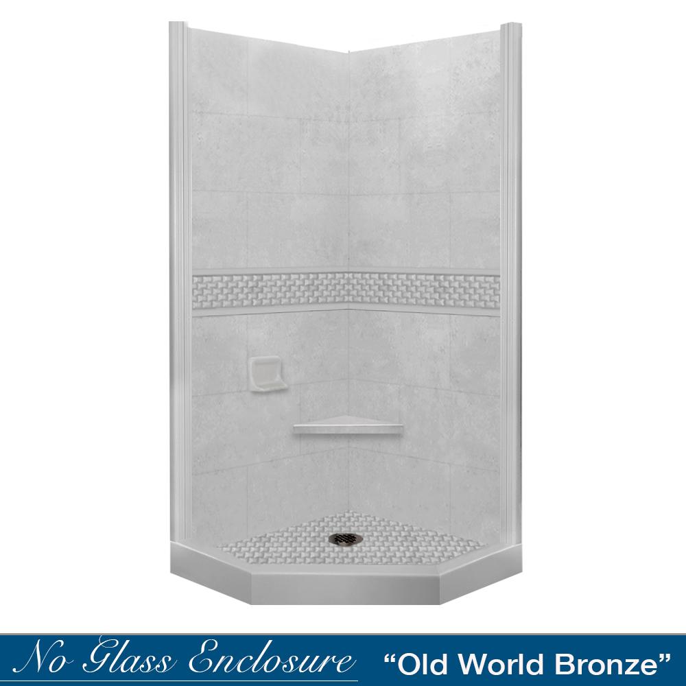 Neo-Angle Portland Cement Sistine Stone & Jewel Stone Accent Shower Remodel Kit