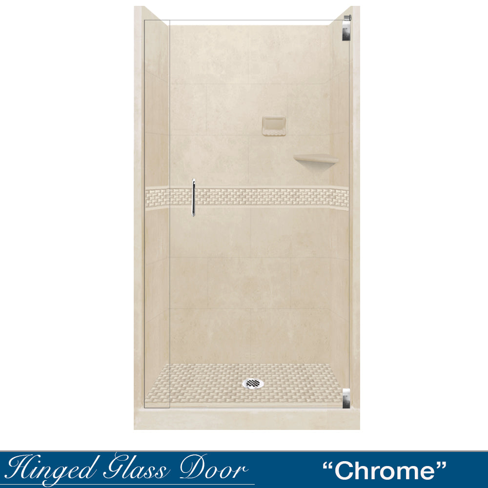 Alcove Desert Sand Sistine Stone & Jewel Stone Accent Shower Remodel Kit