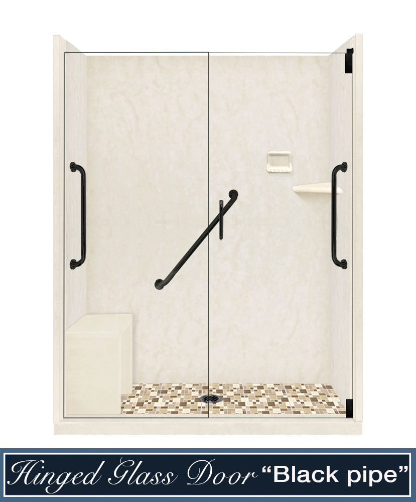 Freedom Alcove Rafe Medici Marble & Tuscany Mosaic Accent Shower Remodel Kit
