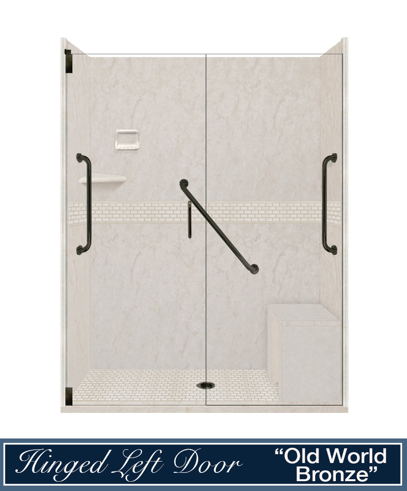 Freedom Rafe Marble Classic Alcove Shower Enclosure Kit