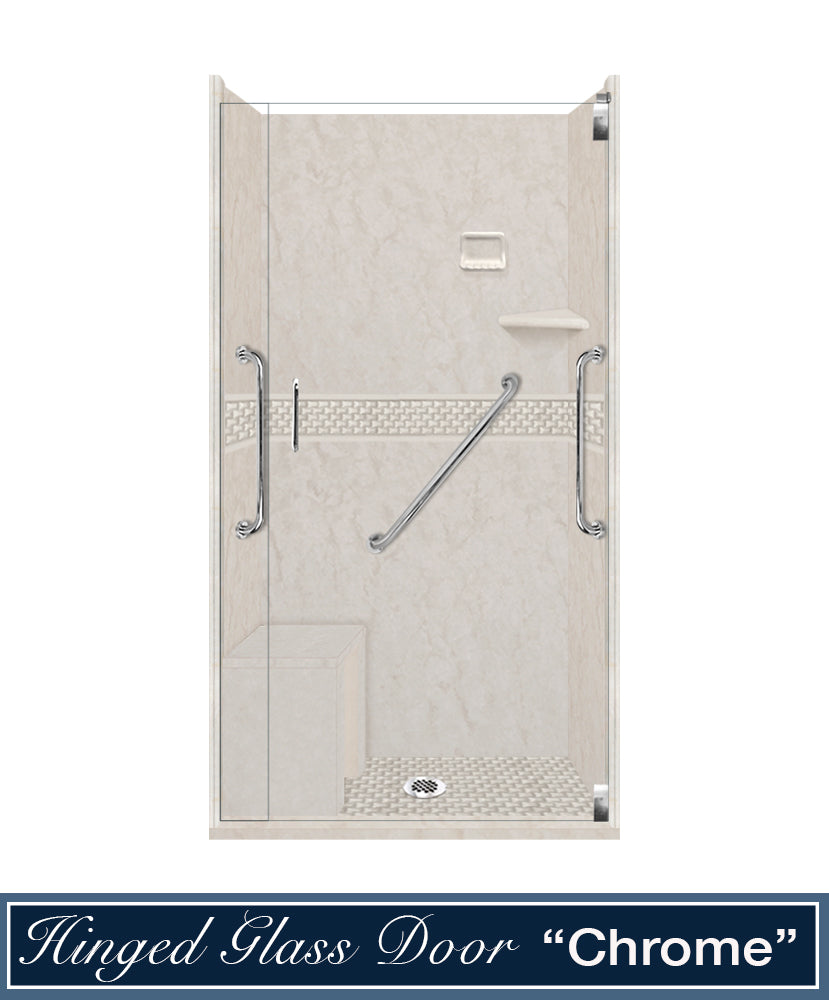 Freedom Rafe Marble Jewel Alcove Shower Enclosure Kit