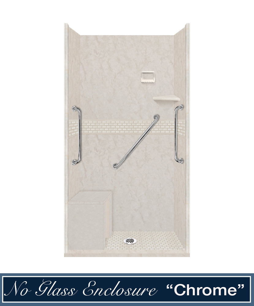 Freedom Rafe Marble Classic Alcove Shower Enclosure Kit