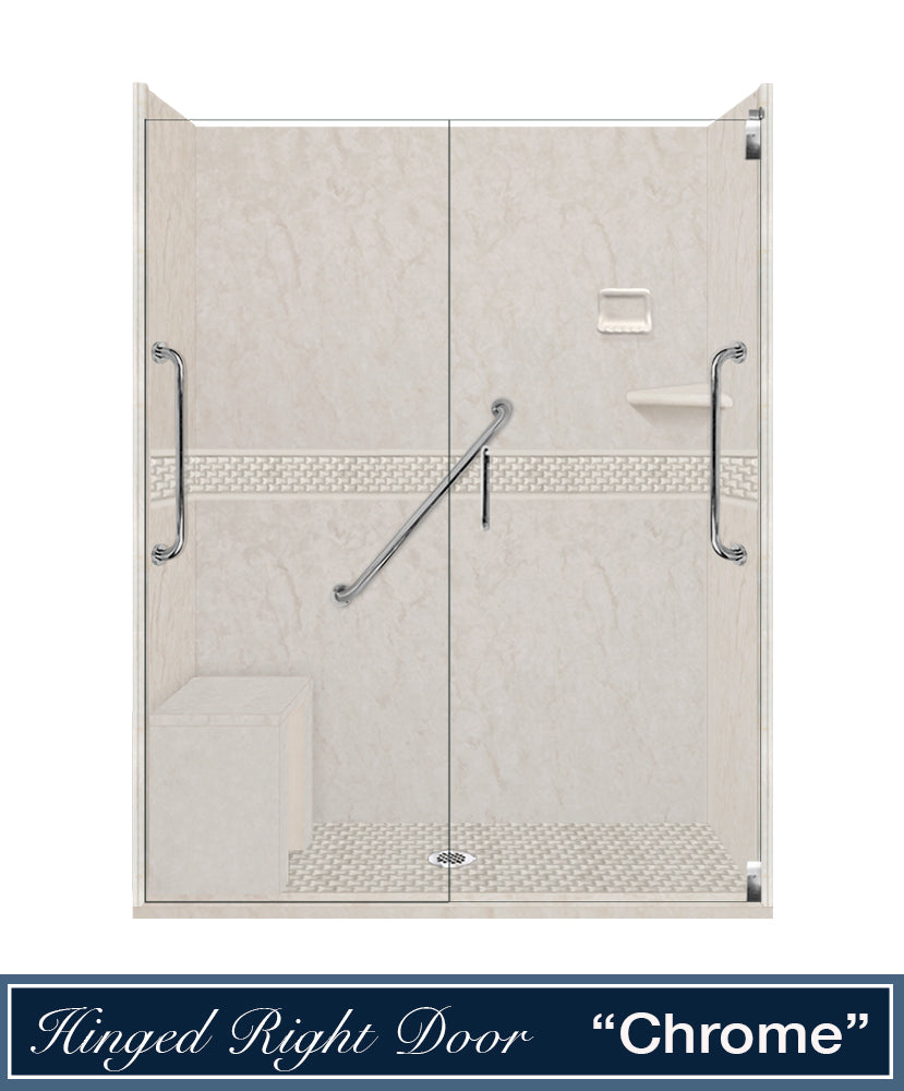 Freedom Rafe Marble Jewel Alcove Shower Enclosure Kit