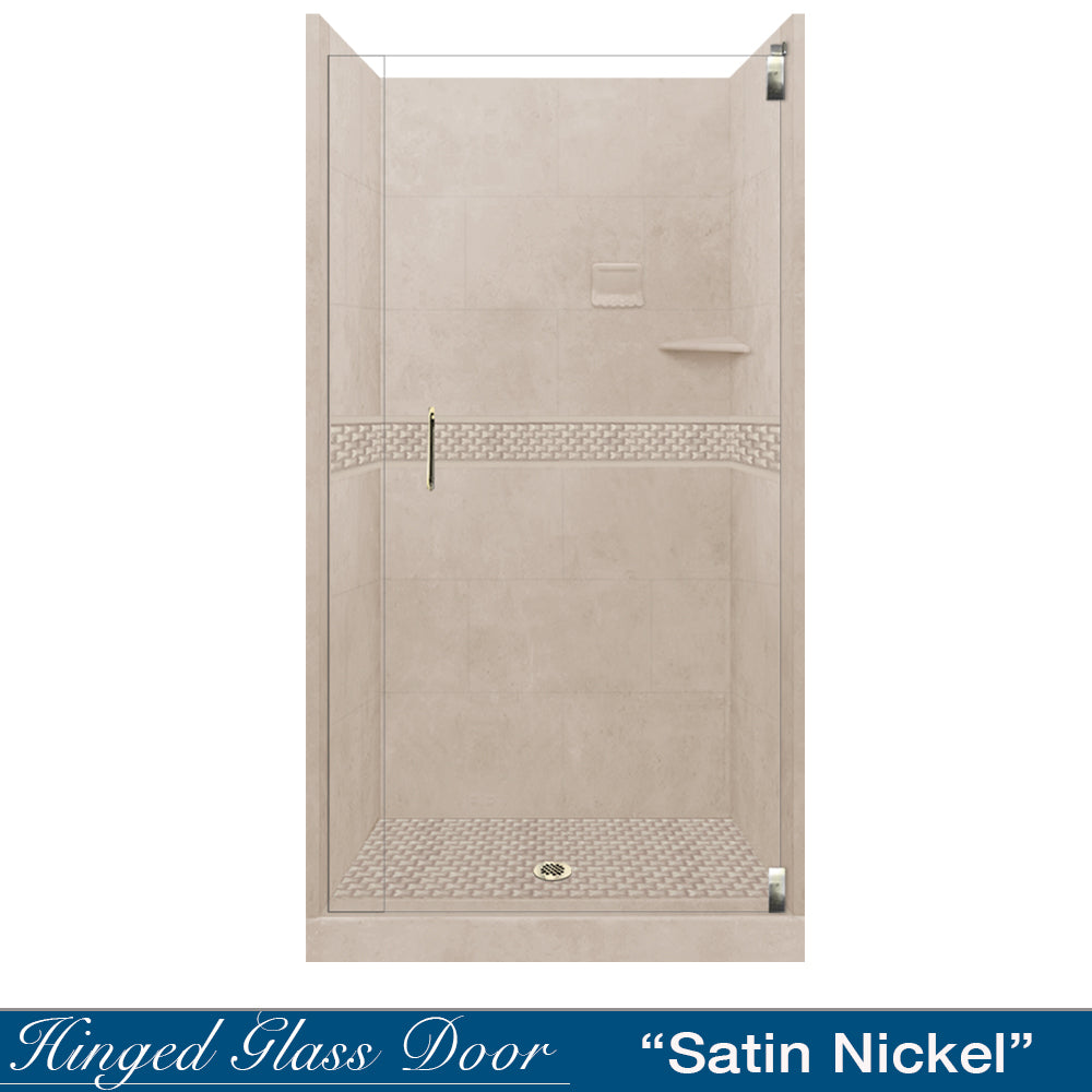 Alcove Brown Sugar Sistine Stone & Jewel Stone Accent Shower Remodel Kit