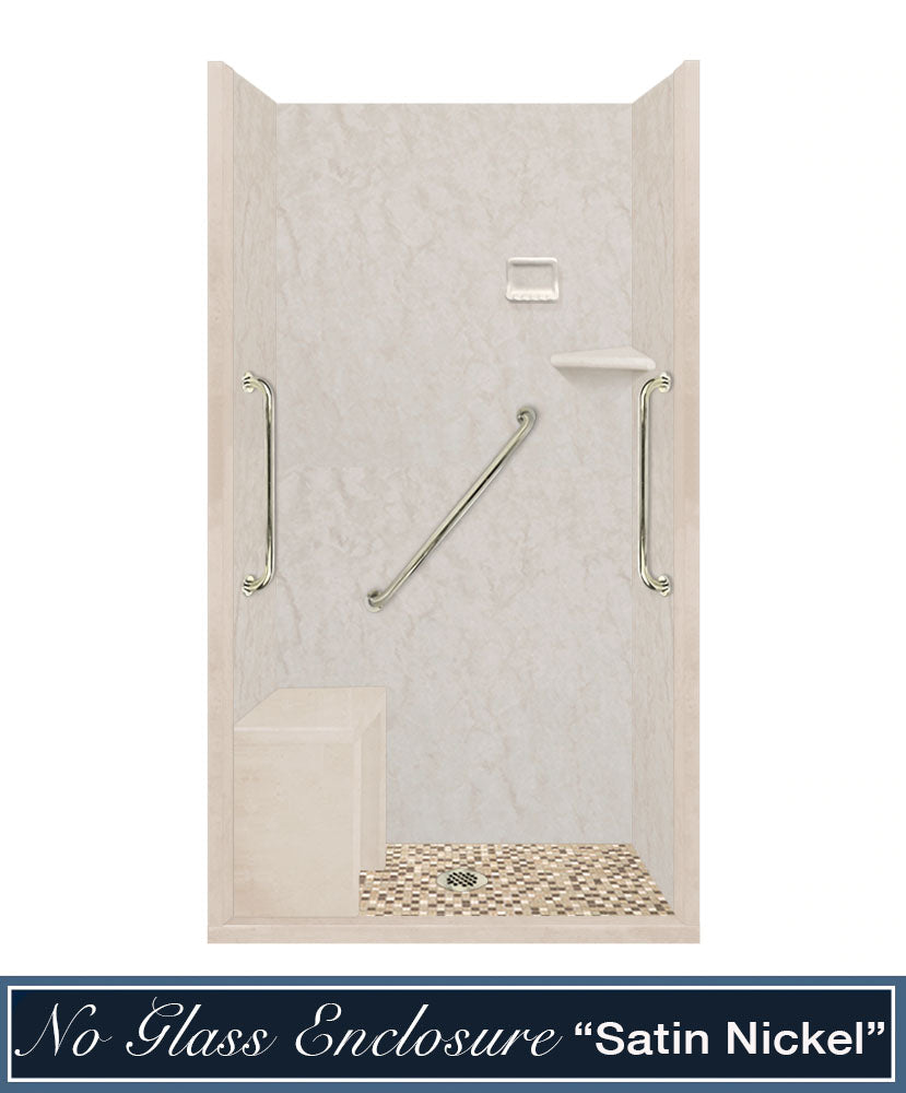 Freedom Rafe Marble Roma Mosaic Alcove Shower Enclosure Kit