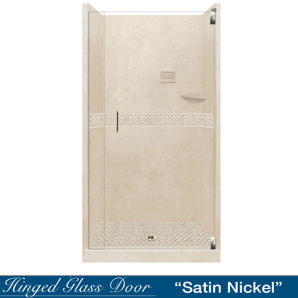 Alcove Desert Sand Sistine Stone & Jewel Stone Accent Shower Remodel Kit