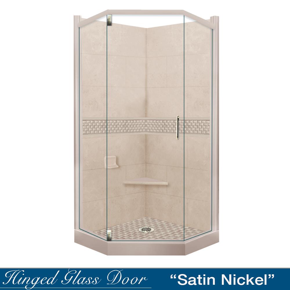 Neo-Angle Brown Sugar Sistine Stone & Jewel Stone Accent Shower Remodel Kit