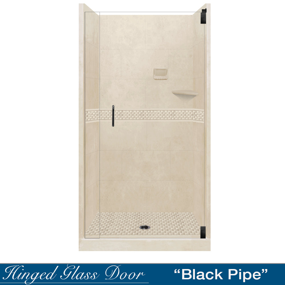 Alcove Desert Sand Sistine Stone & Jewel Stone Accent Shower Remodel Kit