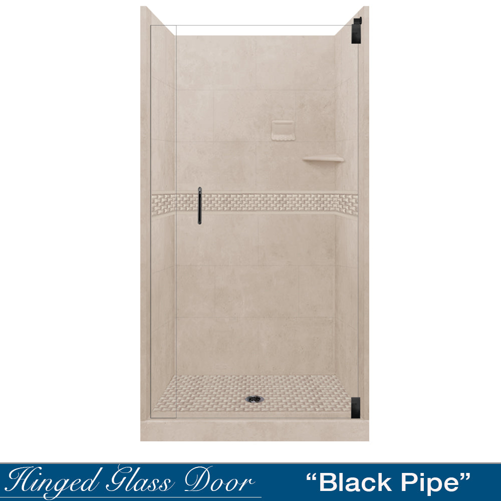 Alcove Brown Sugar Sistine Stone & Jewel Stone Accent Shower Remodel Kit