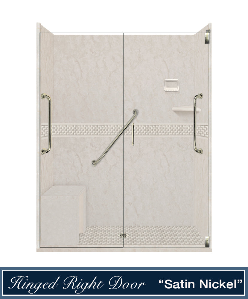 Freedom Rafe Marble Jewel Alcove Shower Enclosure Kit