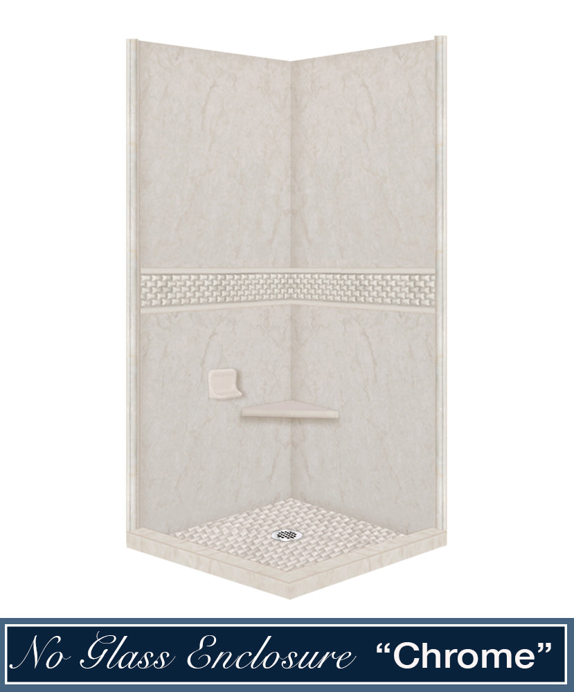 Rafe Marble Jewel Corner Shower Enclosure Kit