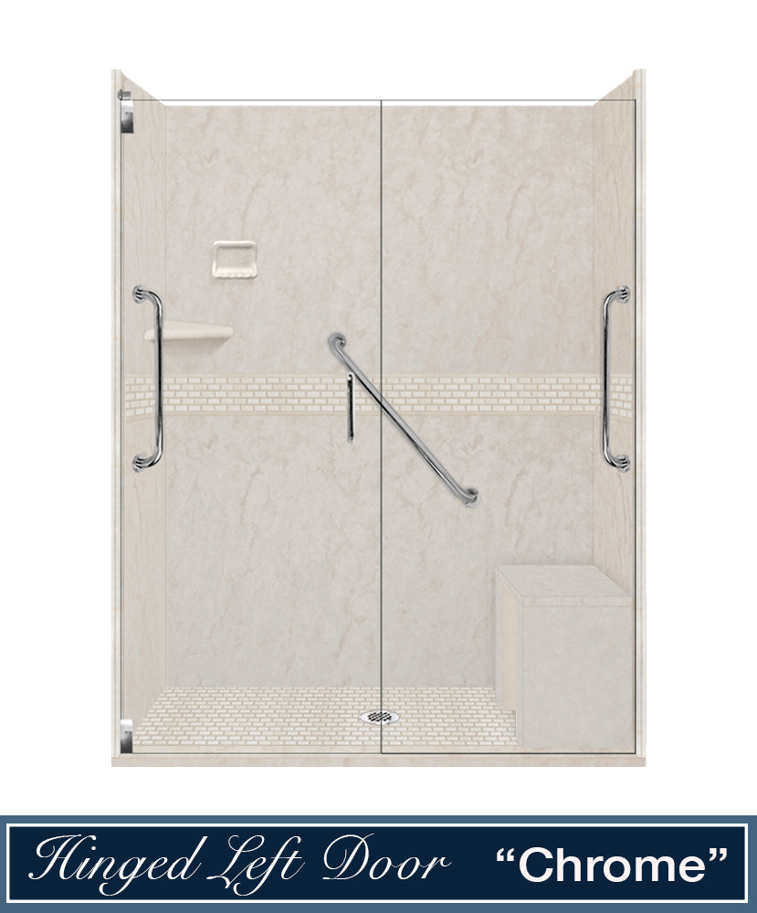 Freedom Rafe Marble Classic Alcove Shower Enclosure Kit