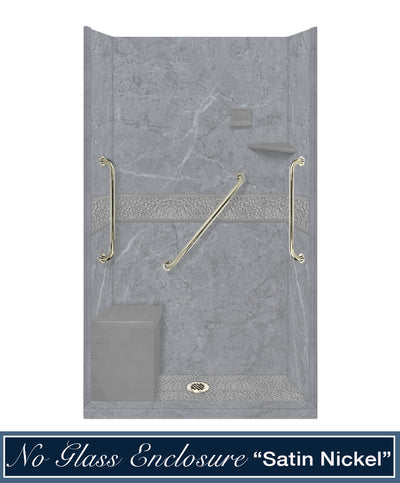 Freedom Grio Marble Pebble Alcove Shower Enclosure Kit