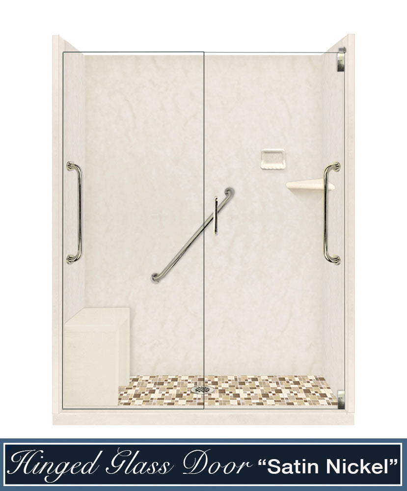 Freedom Alcove Rafe Medici Marble & Tuscany Mosaic Accent Shower Remodel Kit