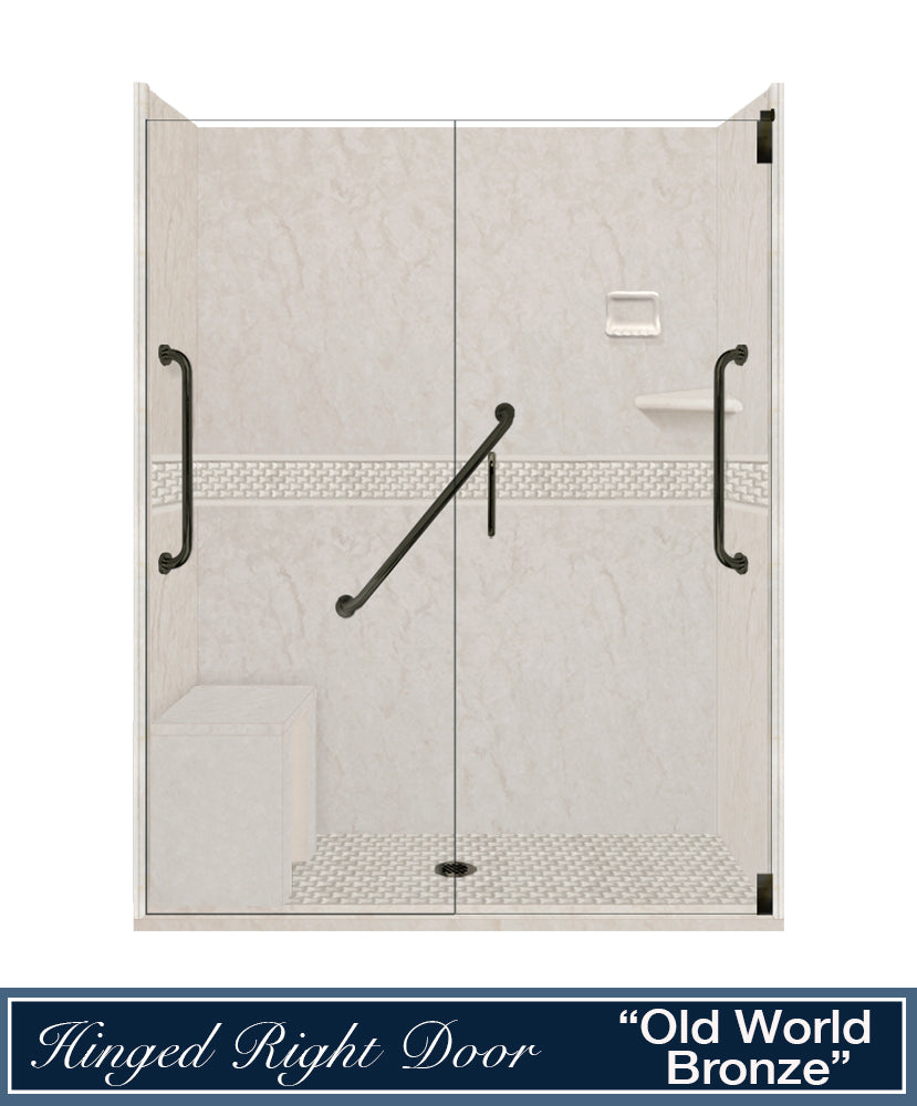 Freedom Rafe Marble Jewel Alcove Shower Enclosure Kit