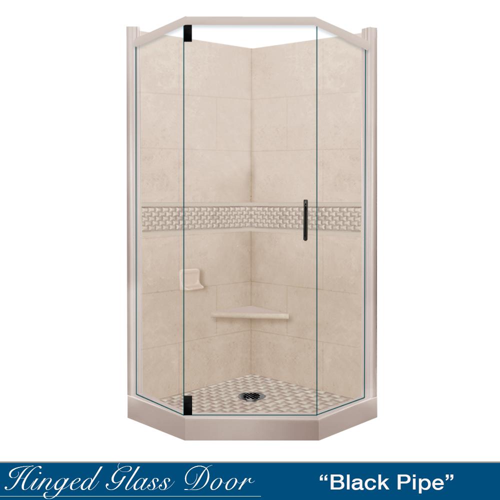 Neo-Angle Brown Sugar Sistine Stone & Jewel Stone Accent Shower Remodel Kit