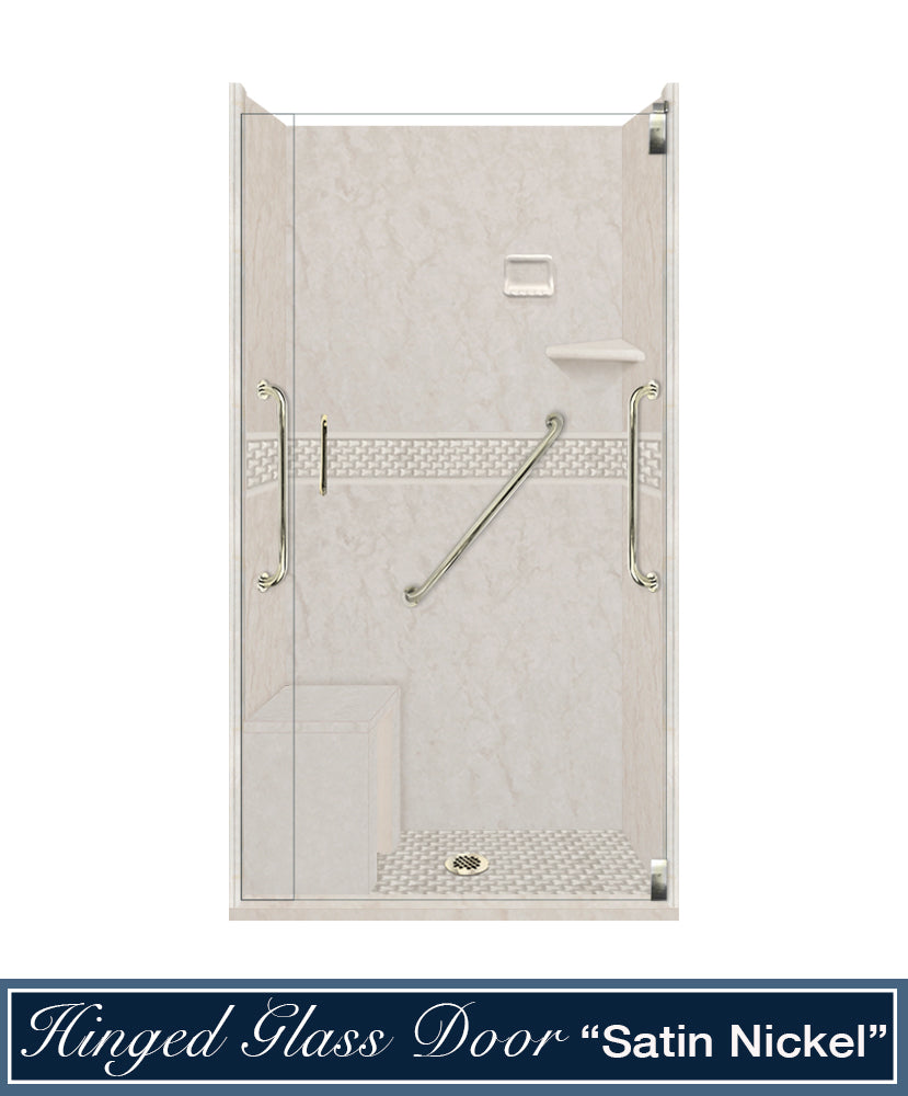 Freedom Rafe Marble Jewel Alcove Shower Enclosure Kit