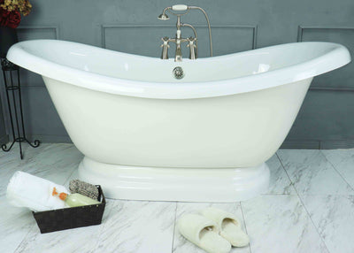 67" Pedestal Double Slipper Bathtub  Bathtub - American Bath Factory