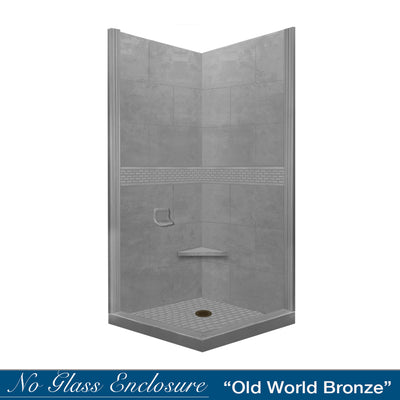Classic Wet Cement Corner Shower Enclosure Kit