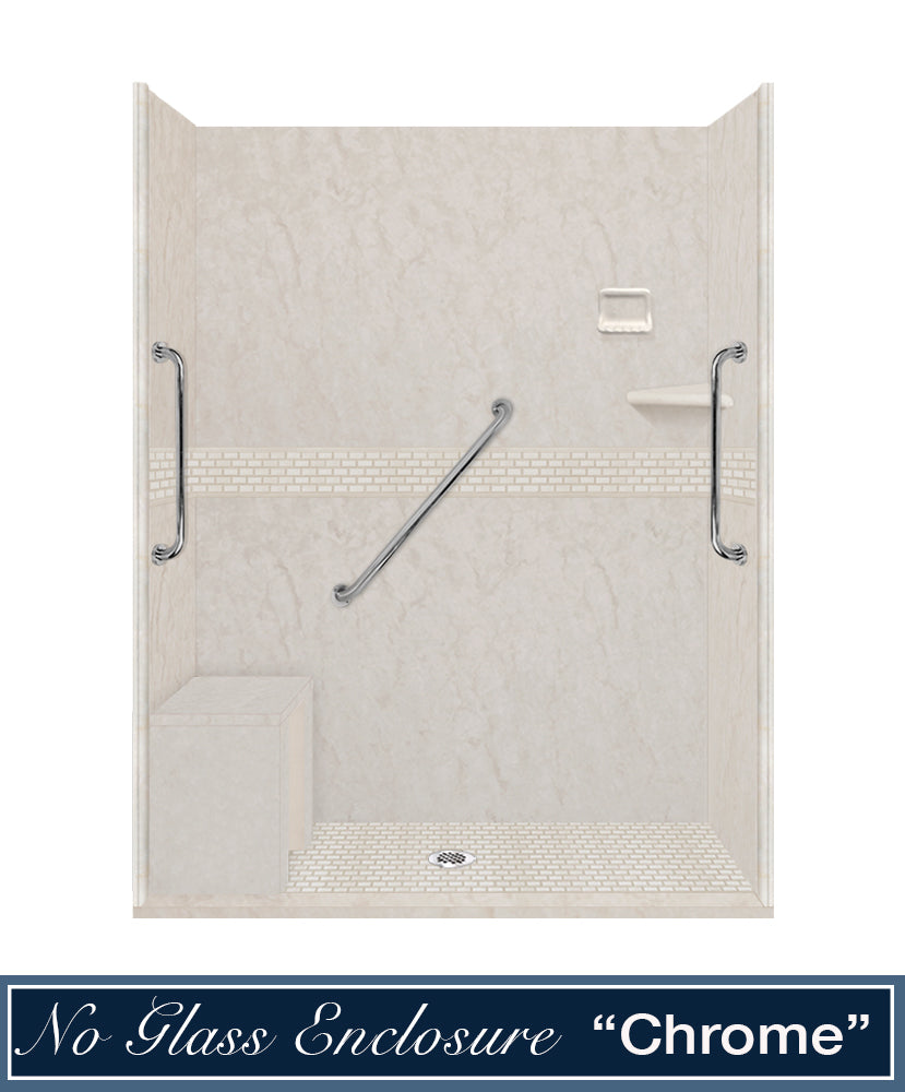 Freedom Rafe Marble Classic Alcove Shower Enclosure Kit