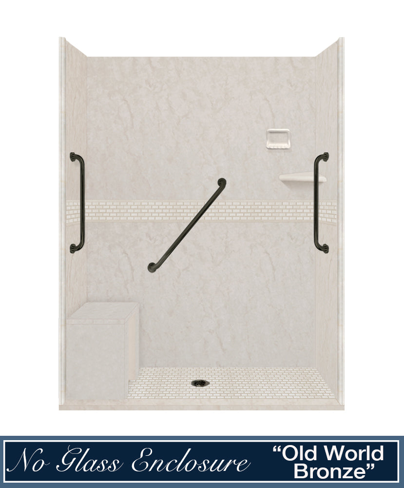 Freedom Rafe Marble Classic Alcove Shower Enclosure Kit
