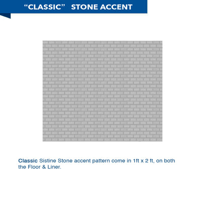 Classic Portland Cement 60" Alcove Stone Shower Enclosure Kit