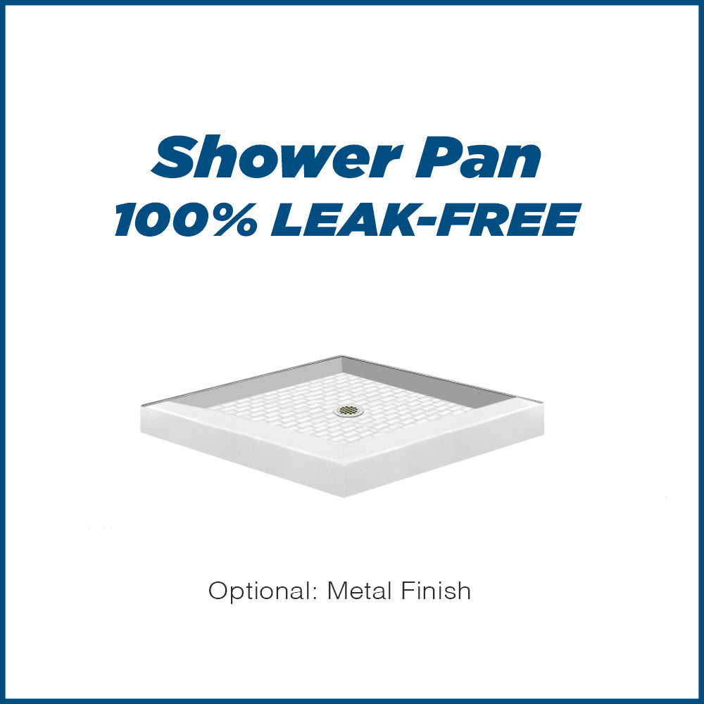 Corner Natural Buff Sistine Stone & Classic Stone Accent Shower Remodel Kit