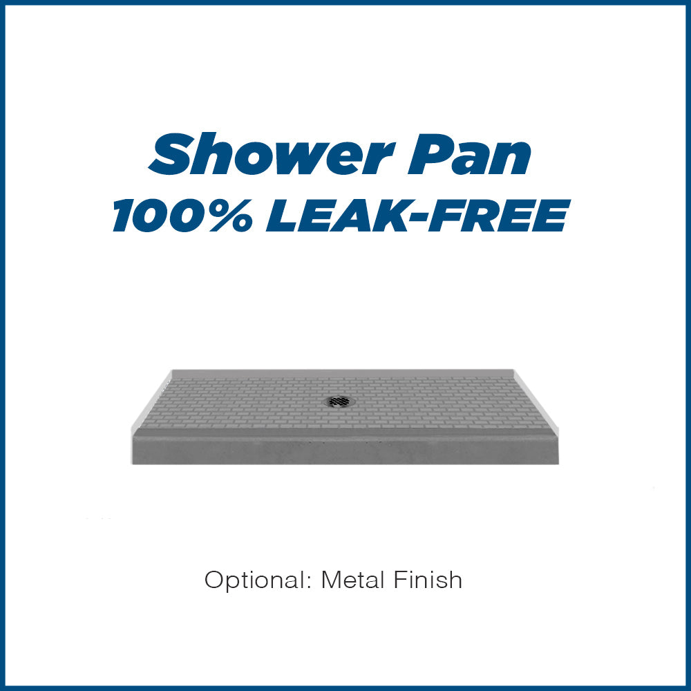 Freedom 60" Alcove Wet Cement Sistine Stone & Classic Stone Accent Shower Remodel Kit