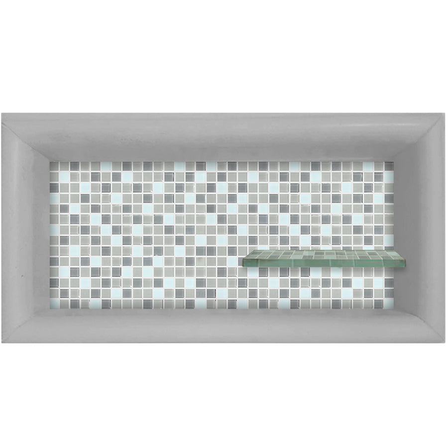 Mosaic Tile Horizontal Shampoo Shelf  Shower Detail - American Bath Factory