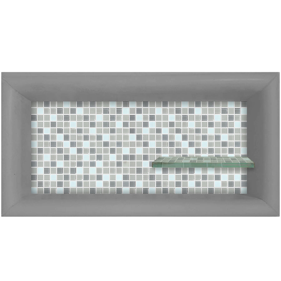 Mosaic Tile Horizontal Shampoo Shelf  Shower Detail - American Bath Factory