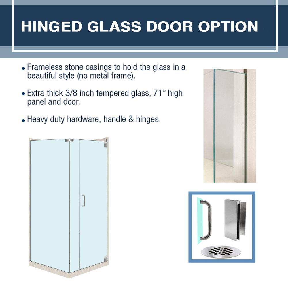 Carrara Marble Diamond Corner Shower Enclosure Kit