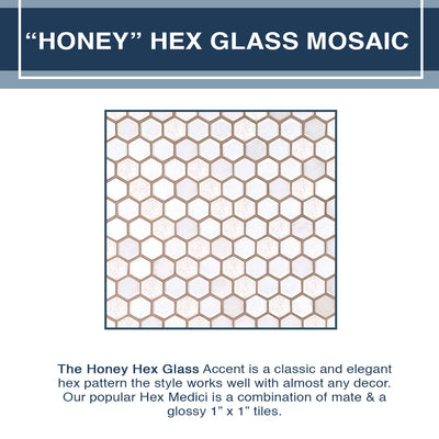 Rafe Marble Honey Hex Mosaic Corner Shower Enclosure Kit