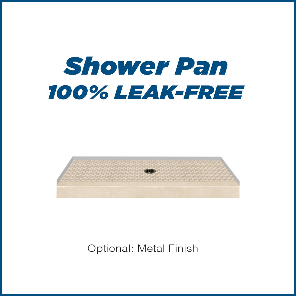 60" Alcove Desert Sand Sistine Stone & Jewel Stone Accent Shower Remodel Kit