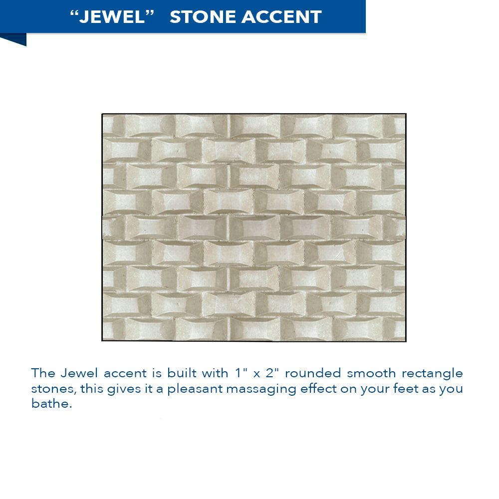 60" Alcove Desert Sand Sistine Stone & Jewel Stone Accent Shower Remodel Kit