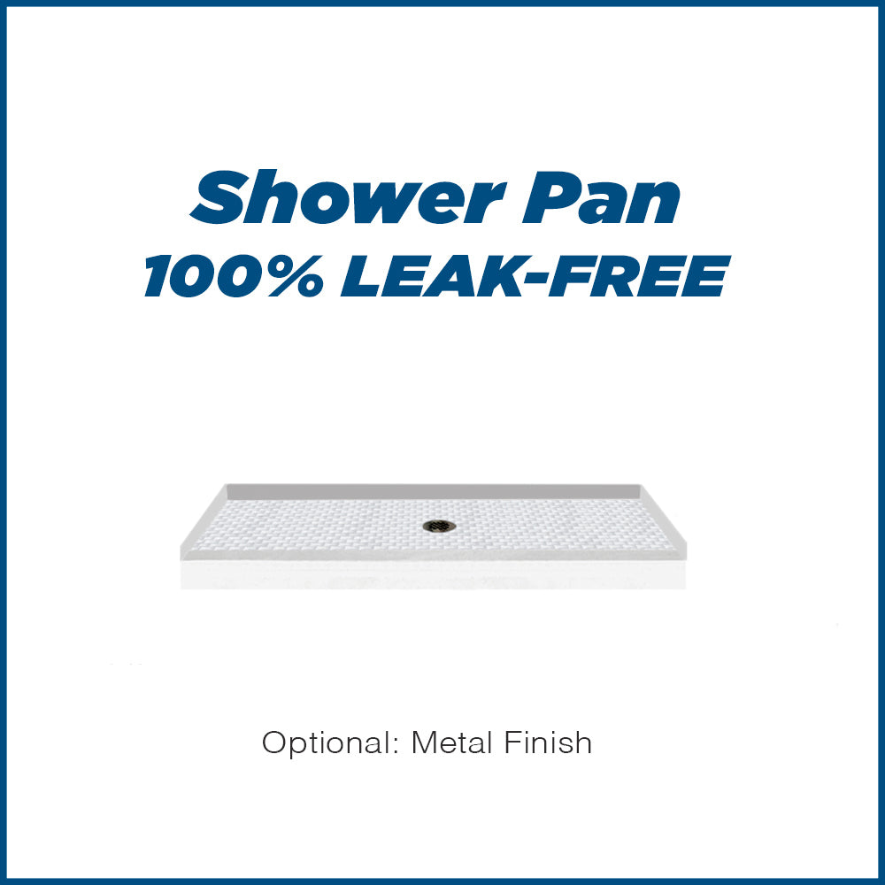 60" Alcove Natural Buff Sistine Stone & Jewel Stone Accent Shower Remodel Kit