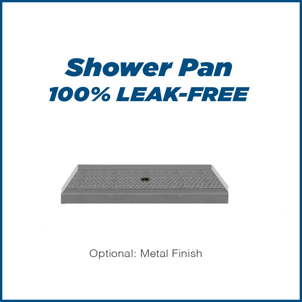 Freedom 60" Alcove Wet Cement Sistine Stone & Subway Stone Accent Shower Remodel Kit