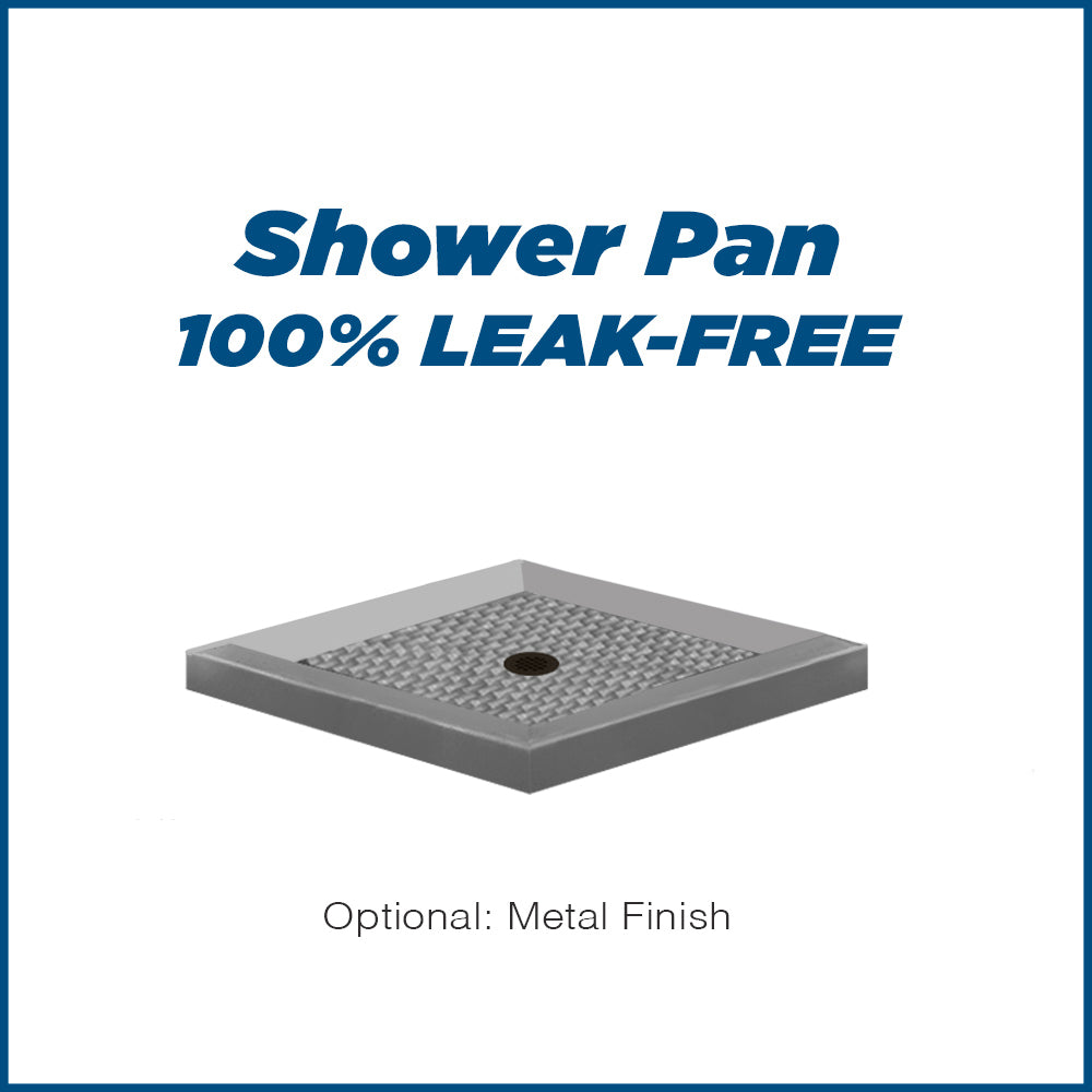 Corner Wet Cement Sistine Stone & Jewel Stone Accent Shower Remodel Kit