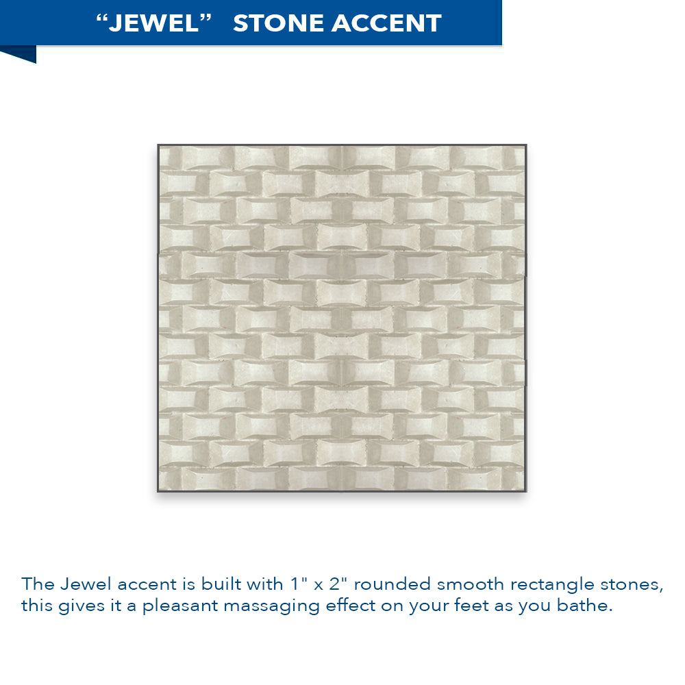 Corner Desert Sand Sistine Stone & Jewel Stone Accent Shower Remodel Kit