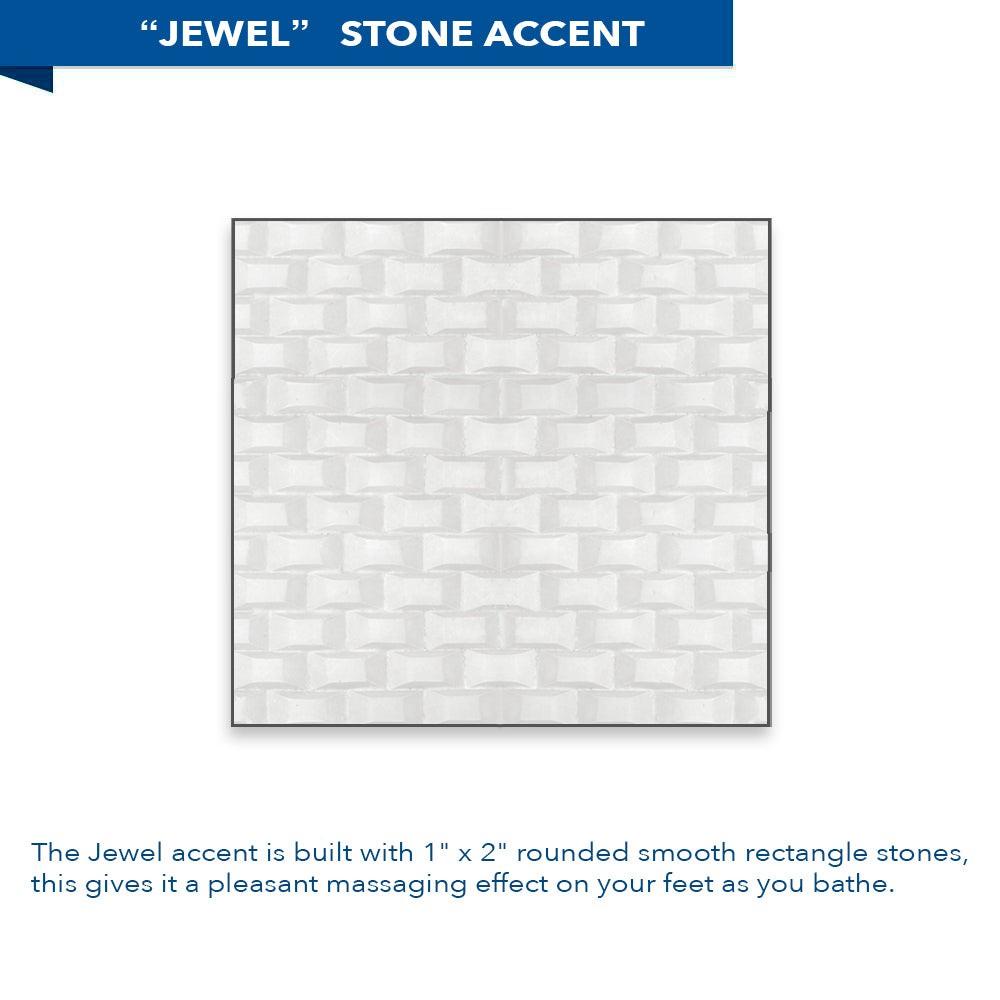 Alcove Natural Buff Sistine Stone & Jewel Stone Accent Shower Remodel Kit