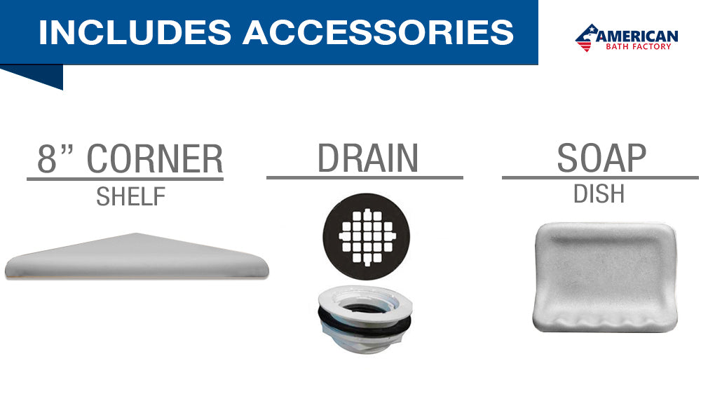 Diamond Portland Cement 60" Alcove Shower Kit  testing shower - American Bath Factory