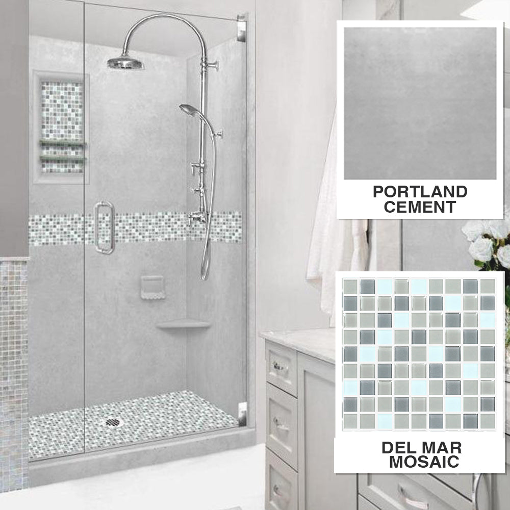 Alcove Portland Cement Sistine Stone & Del Mar Mosaic Accent