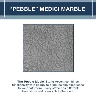 Grio Marble Pebble Corner Shower Enclosure Kit
