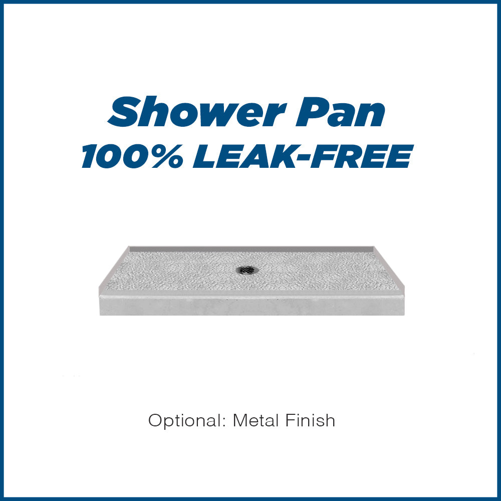 Freedom 60" Alcove Portland Cement Sistine Stone & Pebble Stone Accent Shower Remodel Kit